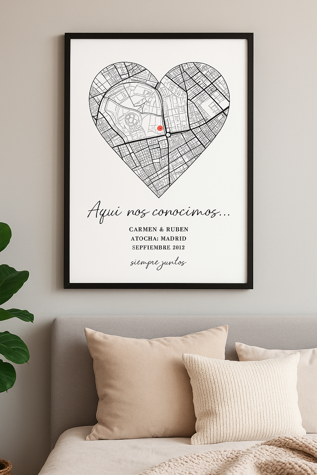 Cuadro de Mapa Personalizado – Donde Todo Comenzó