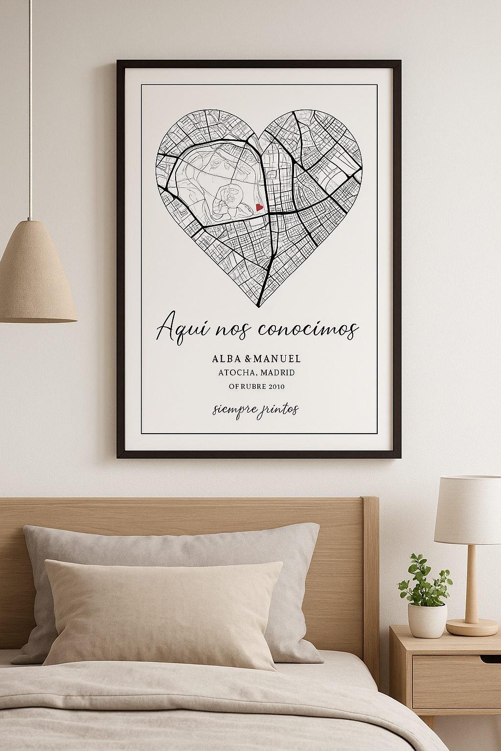 Cuadro de Mapa Personalizado – Donde Todo Comenzó